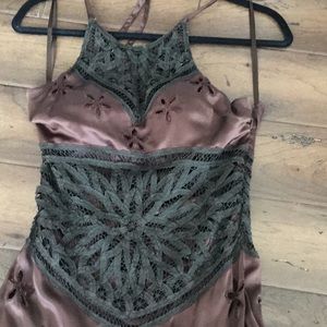 Brown silk/lace dress